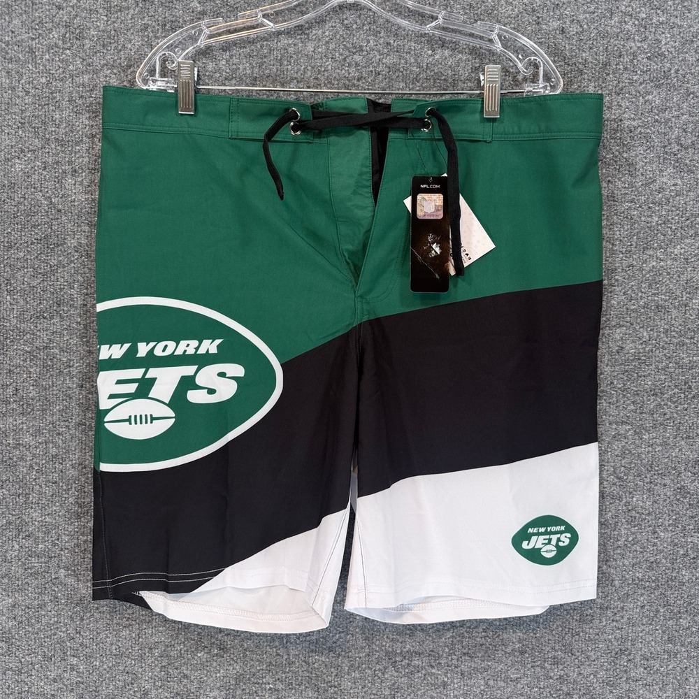 New York Jets Swim Trunks Board Shorts Mens Large Green NFL Football NEW